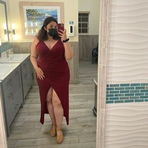 SHEIN Plus Surplice Wrap Solid Cami Dress 3XL
